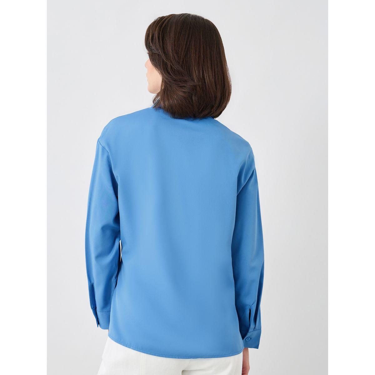 Styli Solid Buttoned Wrap Top with Tie-Up Detail-women-clothing-shirtsandblouses-blouses-image-4