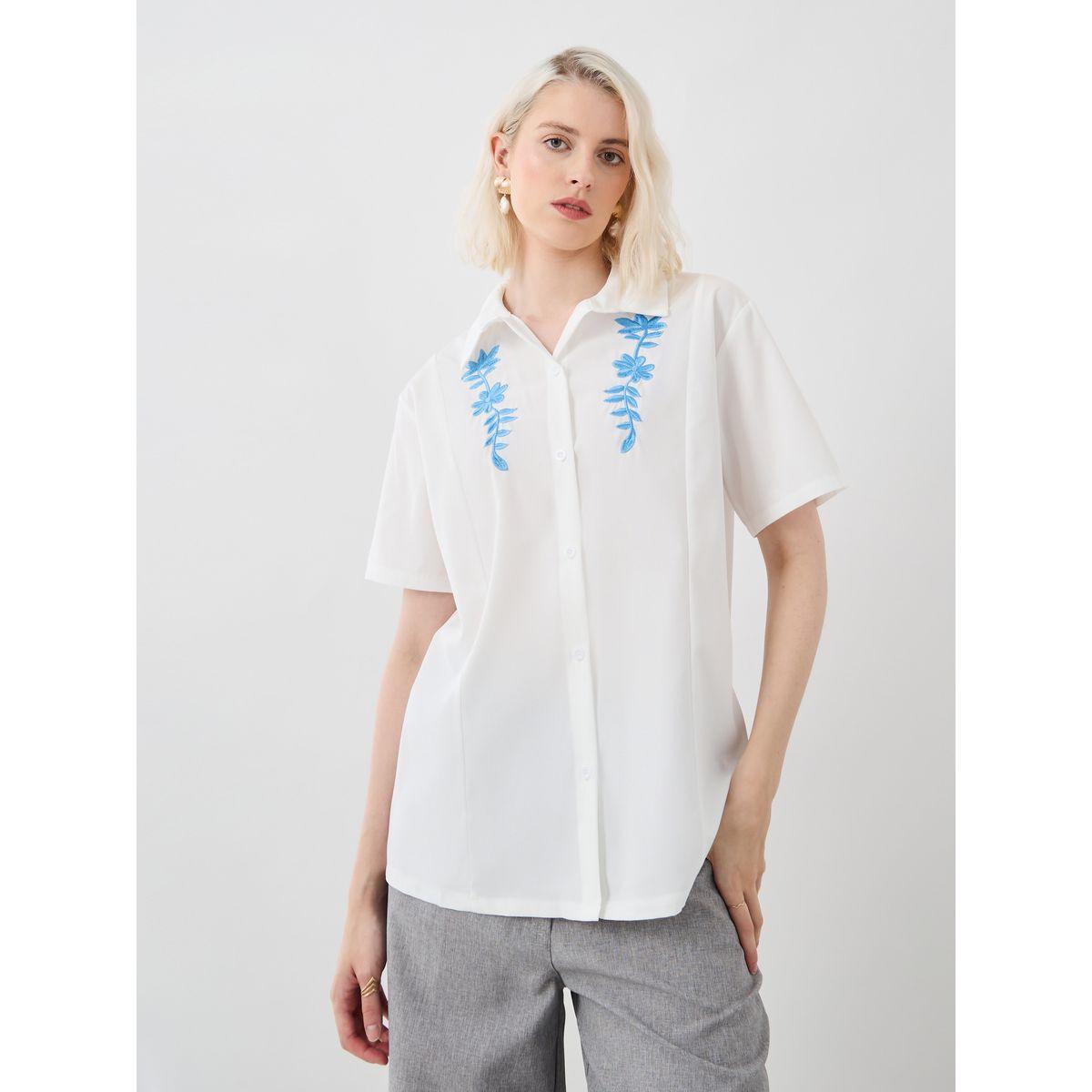 Styli Embroidered Spread Collar Oversized Shirt-women-clothing-shirtsandblouses-shirts-image-1