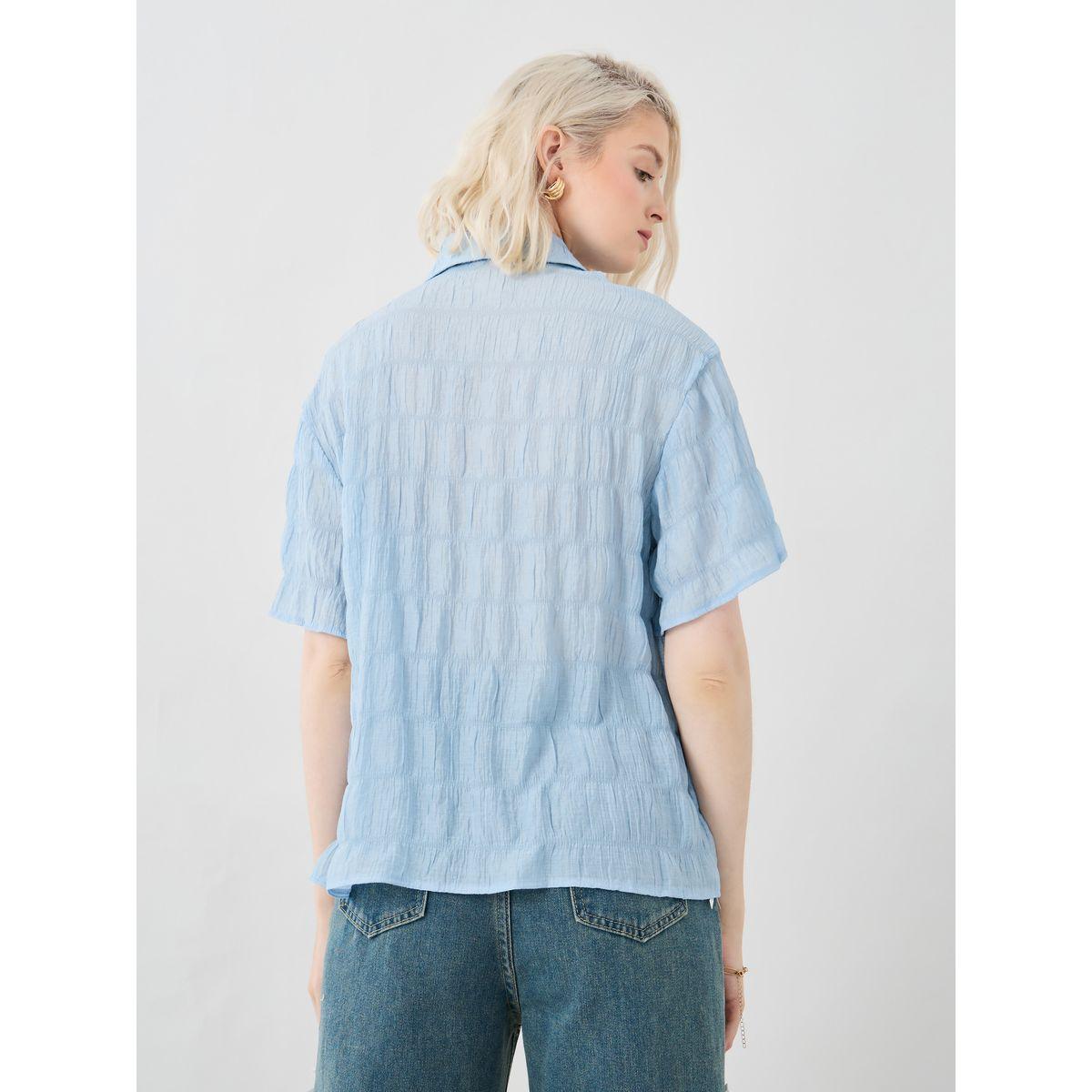 Styli Textured Short Sleeve Oversized Shirt-women-clothing-shirtsandblouses-shirts-image-5