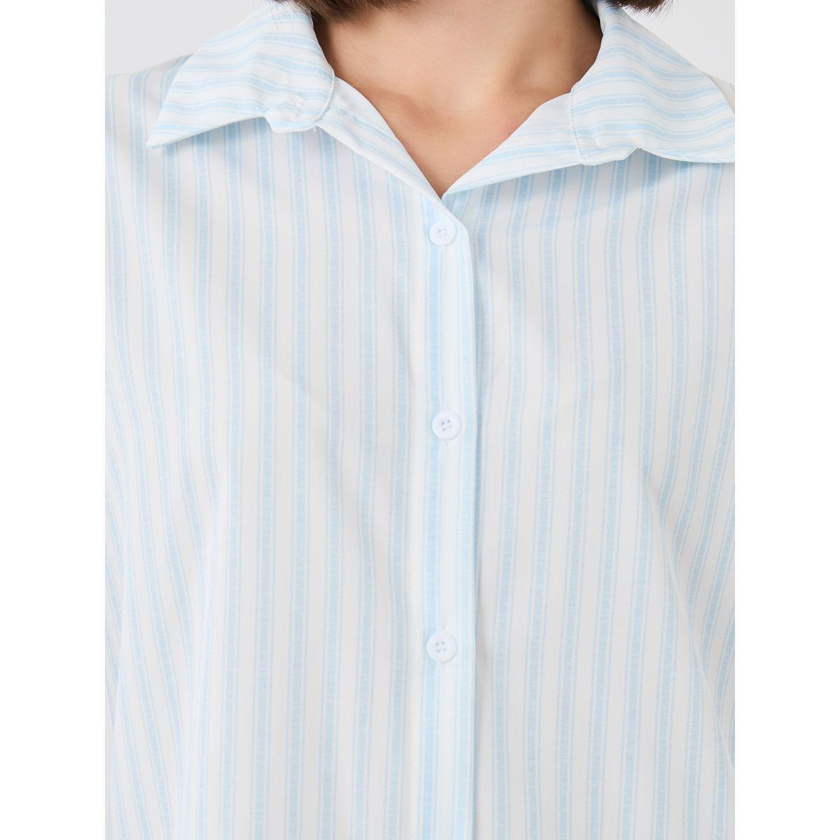 Styli Striped Long Sleeve Spread Collar Oversized Shirt-women-clothing-shirtsandblouses-shirts-image-3