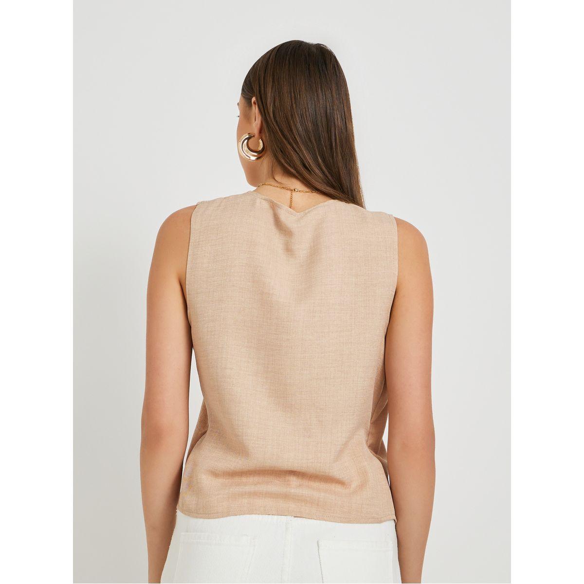 Styli Solid Sleeveless Wrap Top with Tie-Up Detail-women-clothing-shirtsandblouses-blouses-image-5