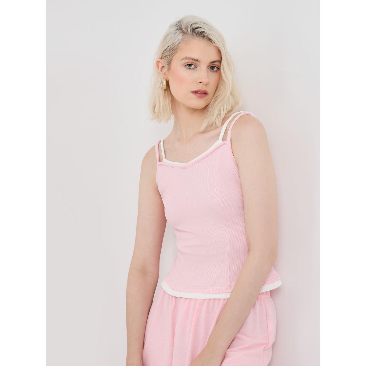 Styli Solid Multi Strap Regular Fit Cami Top-women-clothing-tshirts-image-1