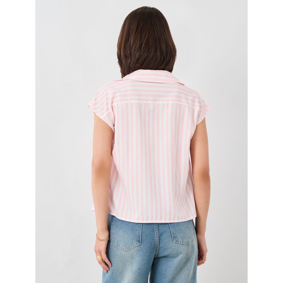 Styli Striped Sleeveless Spread Collar Shirt-women-clothing-shirtsandblouses-shirts-image-5