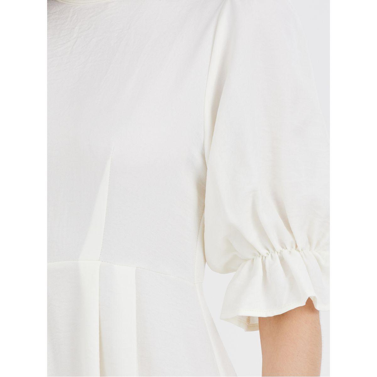Styli Solid Puff Sleeve Round Neck A-Line Midi Dress-women-clothing-dresses-image-4