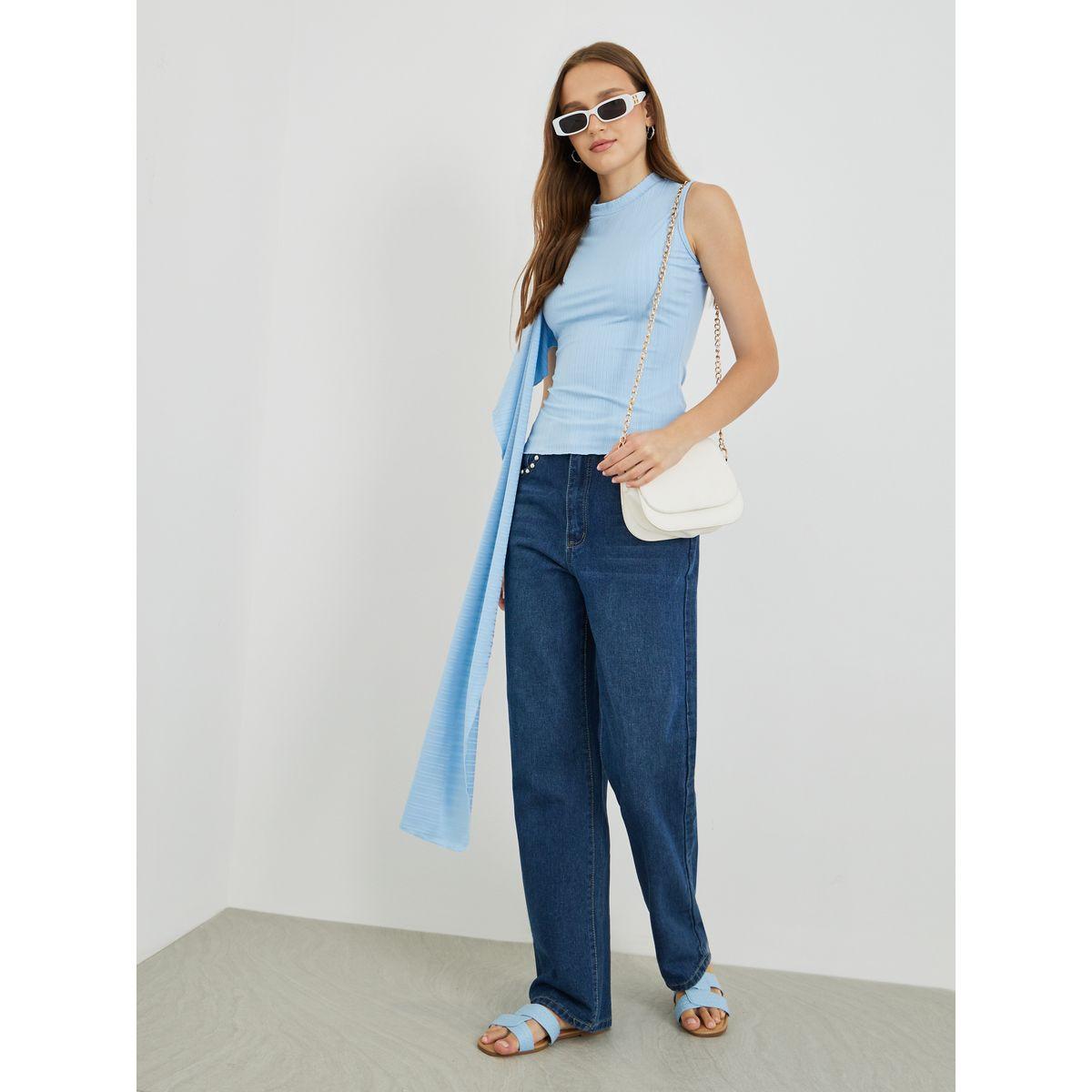 Styli Textured Round Neck Sleeveless Top-women-clothing-shirtsandblouses-blouses-image-2