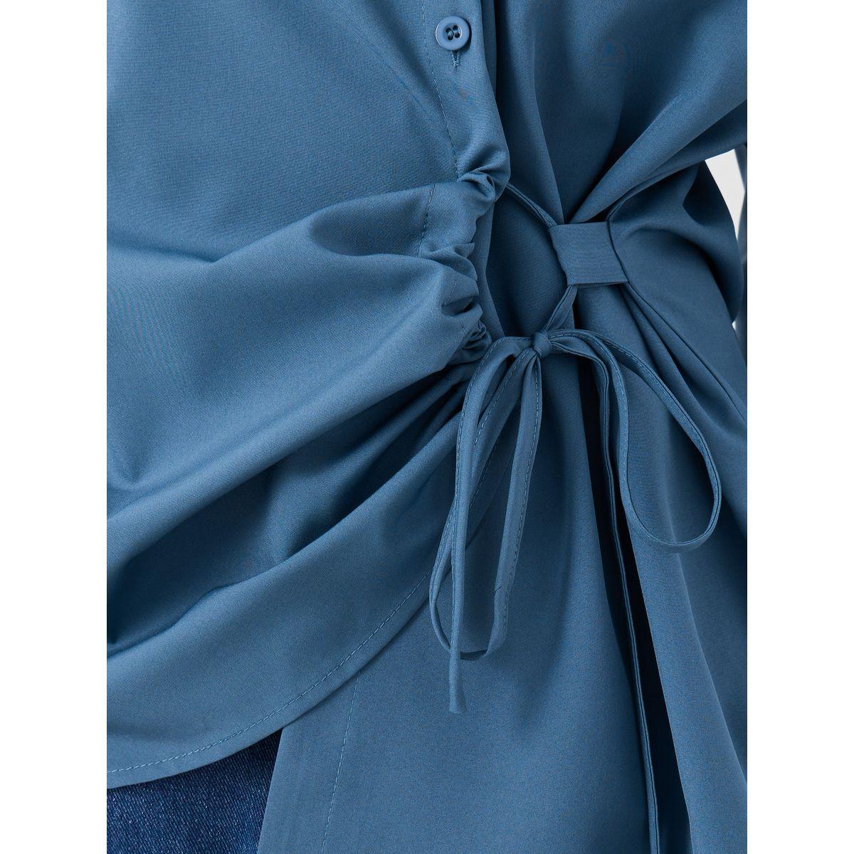 Styli Solid Buttoned Top with Tie-Up Detail-women-clothing-shirtsandblouses-blouses-image-3