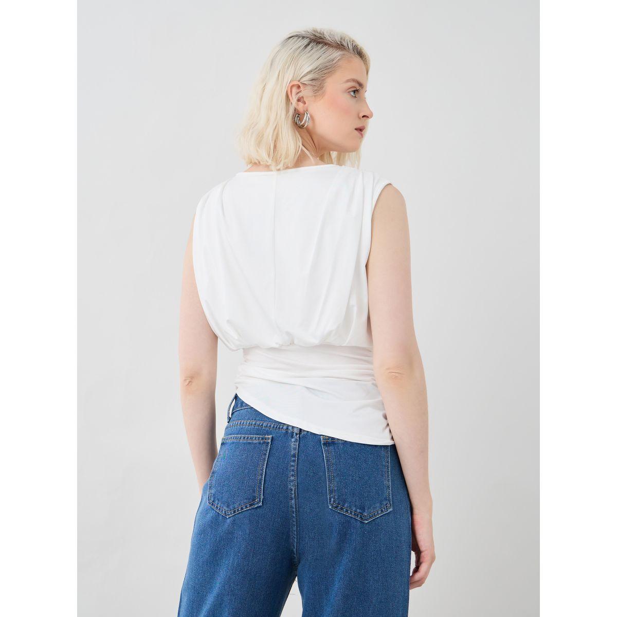 بلوزة سادة بلا أكمام مع ياقة دائرية-women-clothing-shirtsandblouses-blouses-image-5