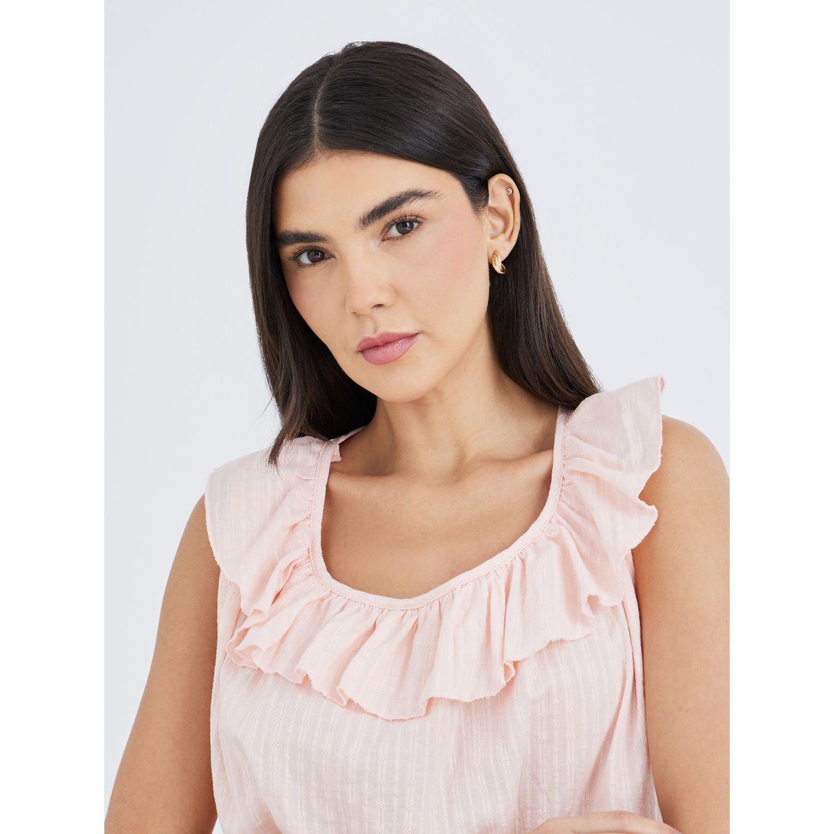 طقم من بنطال بيجاما وبلوزة قطن بياقة كشكش-women-clothing-nightwear-pyjamas-longsets-image-4