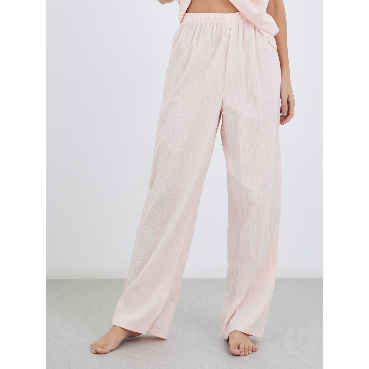 Styli Textured Cotton Ruffle Neck Top and Pyjama Set-women-clothing-nightwear-pyjamas-longsets-image-5