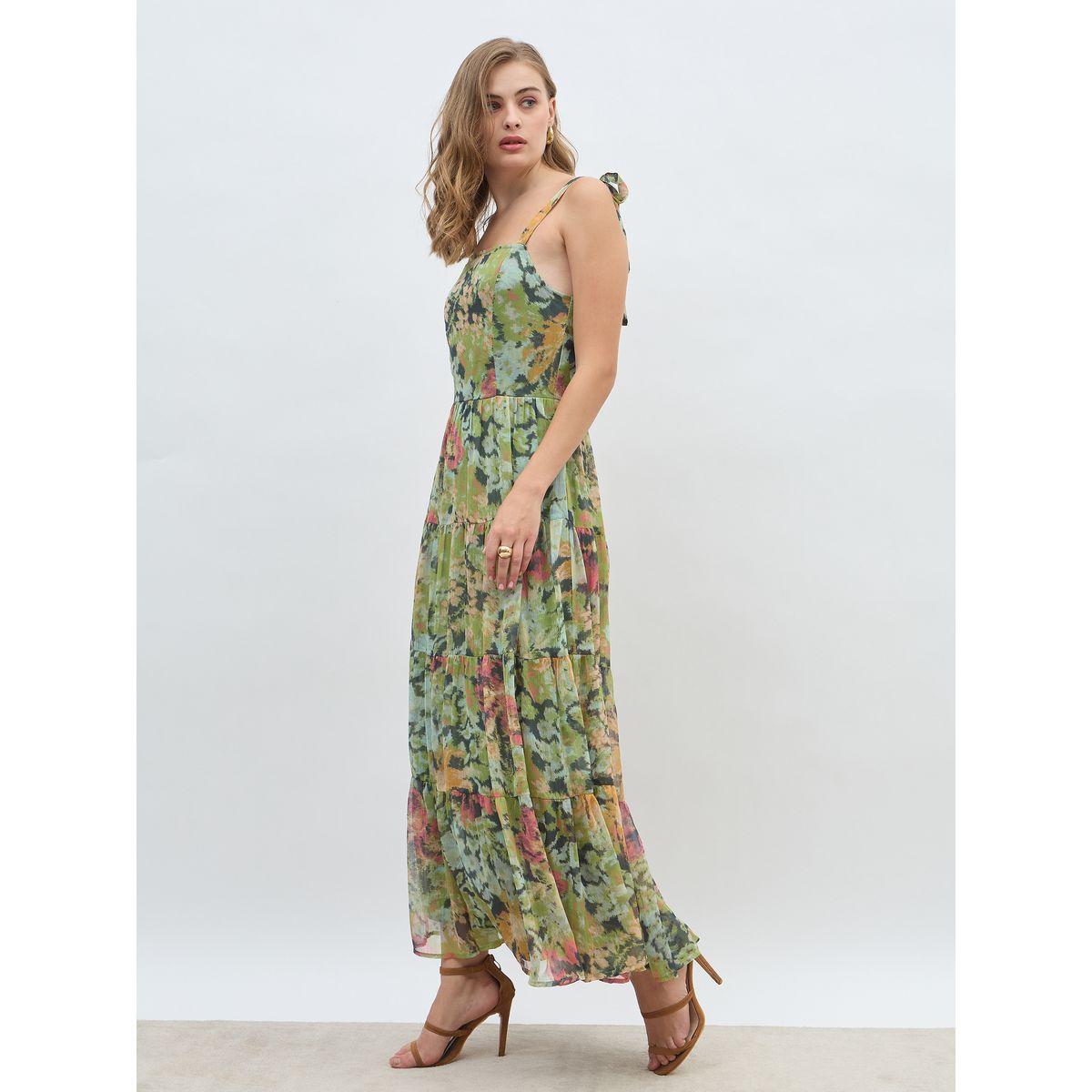 Styli All-Over Floral Print Tie Sleeves Tiered Maxi Dress-women-clothing-dresses-image-3