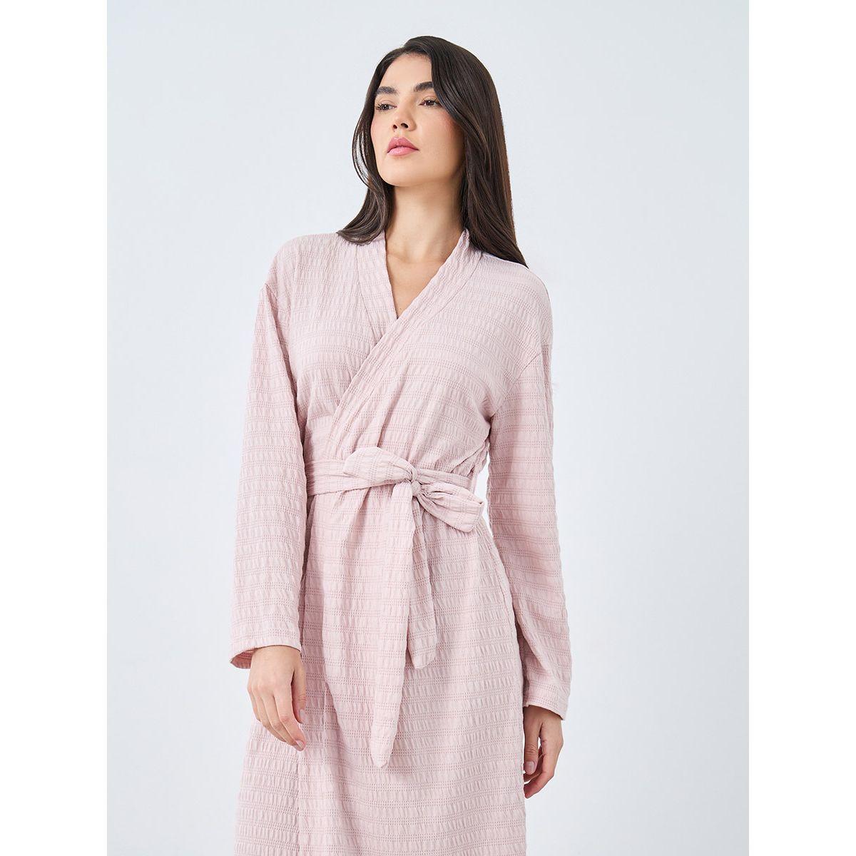 Styli Textured Jersey Broad Edge Robe-women-clothing-nightwear-nighties-image-2