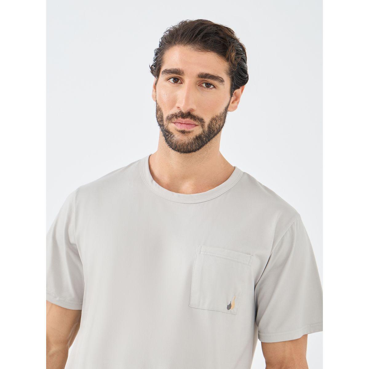 Styli Solid Pocket Detail T-Shirt and Striped Shorts Set-men-clothing-nightwear-sets-image-3