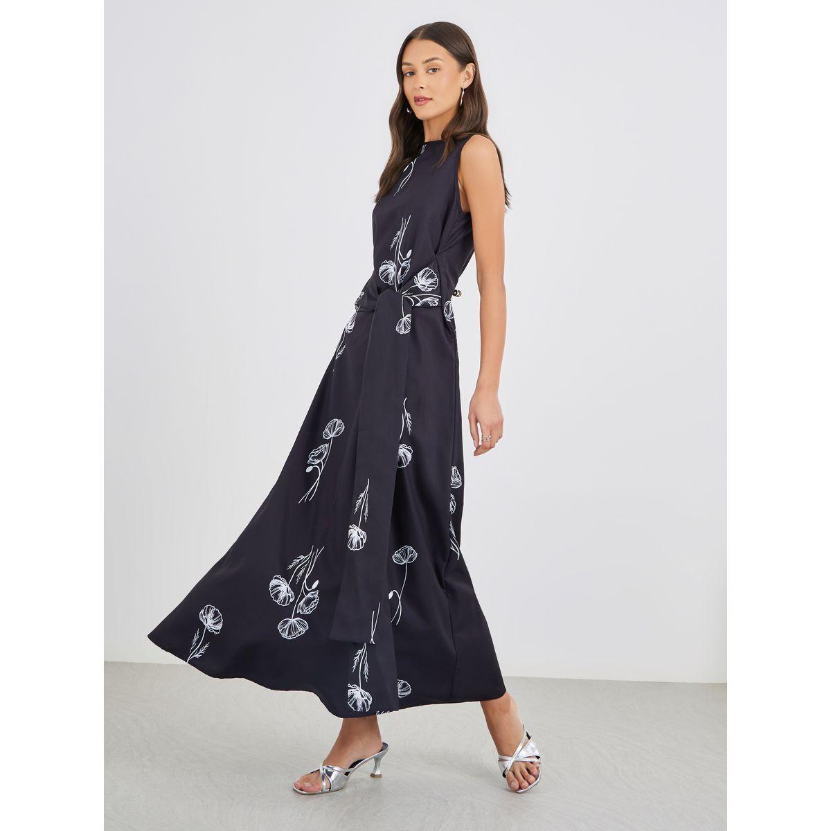 فستان طويل بلا أكمام مطبع بزهور-women-clothing-dresses-image-2