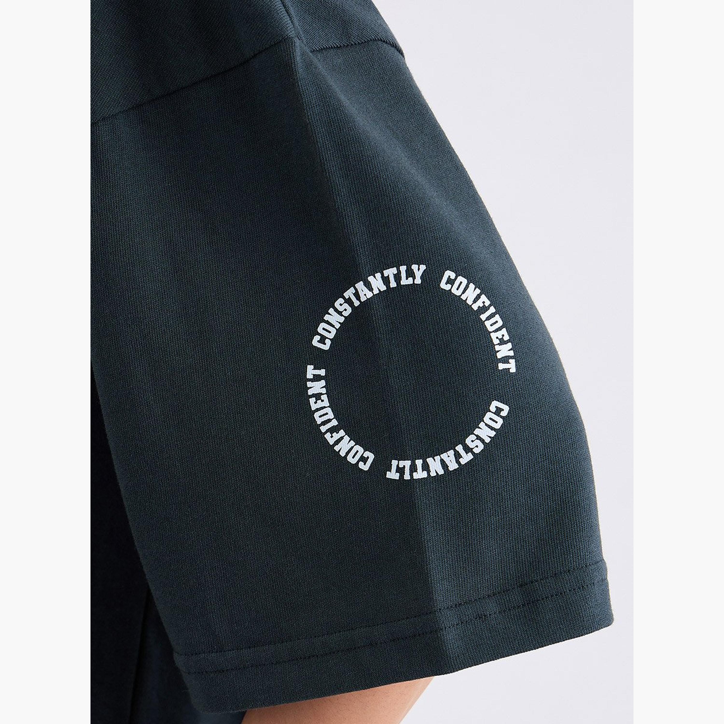 Styli Charcoal Oversized Slogan Print T-Shirt-women-clothing-tshirts-image-6