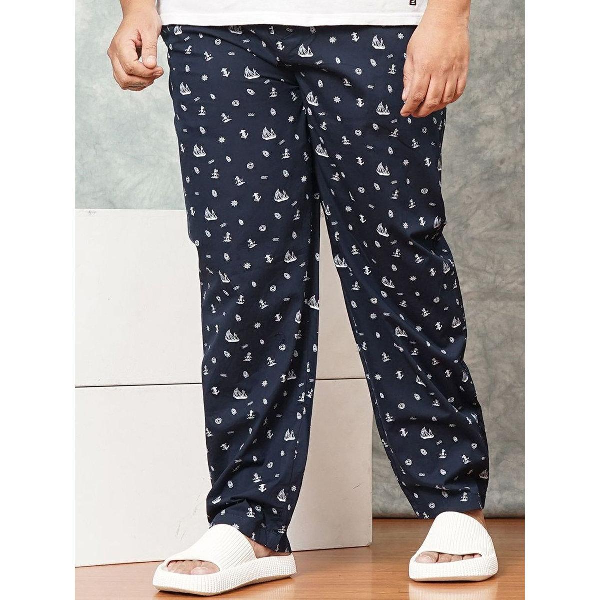 Hardsoda Plus Men Regular Fit Nautical Print Lounge Pants-men-clothing-nightwear-pyjamaandshorts-image-1