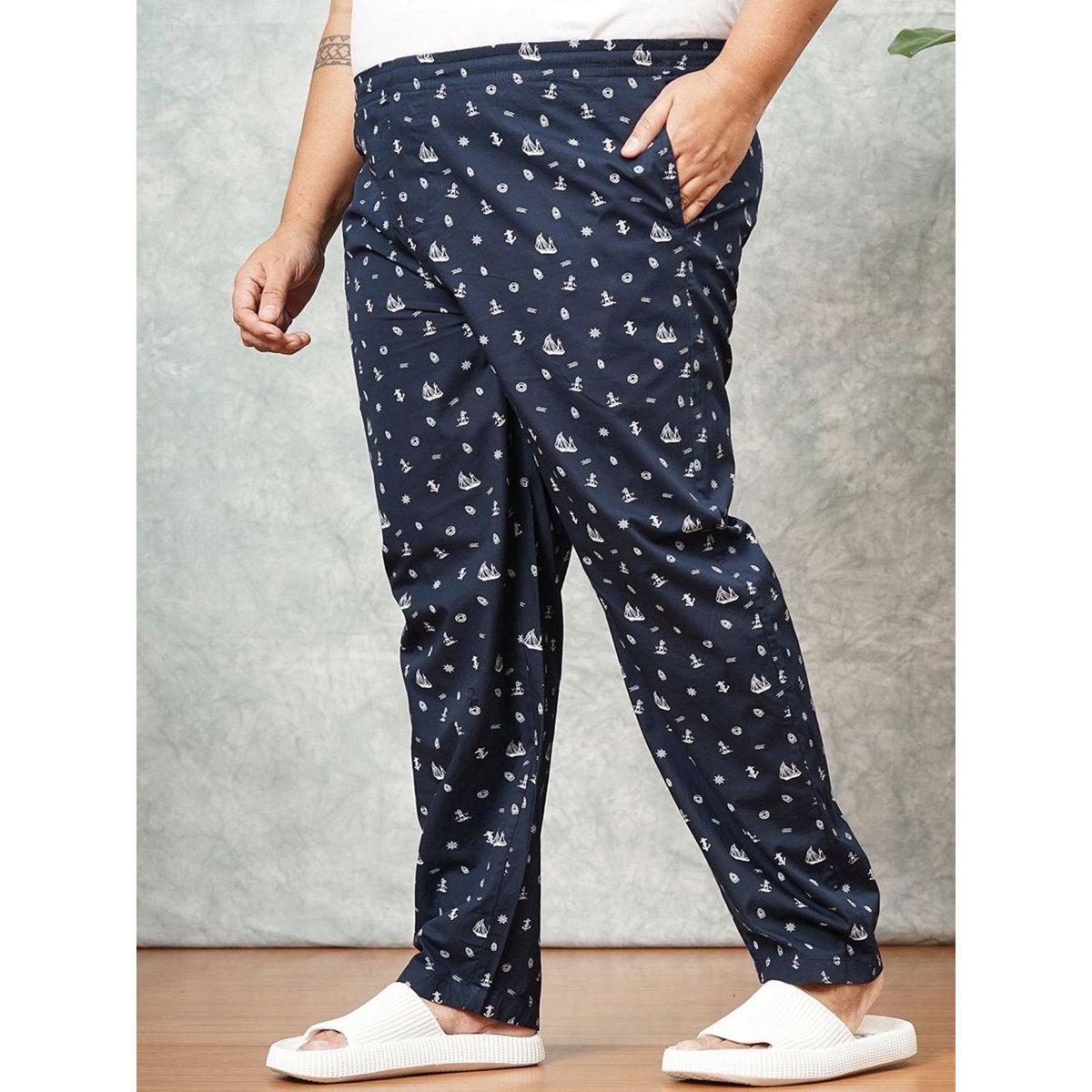 Hardsoda Plus Men Regular Fit Nautical Print Lounge Pants-men-clothing-nightwear-pyjamaandshorts-image-2