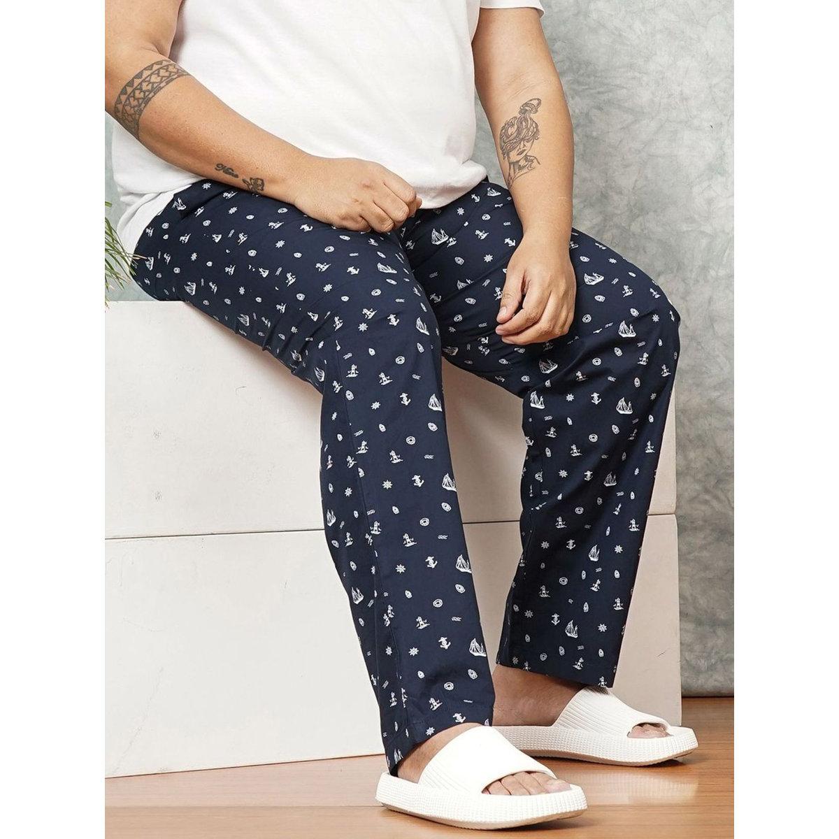 Hardsoda Plus Men Regular Fit Nautical Print Lounge Pants-men-clothing-nightwear-pyjamaandshorts-image-5