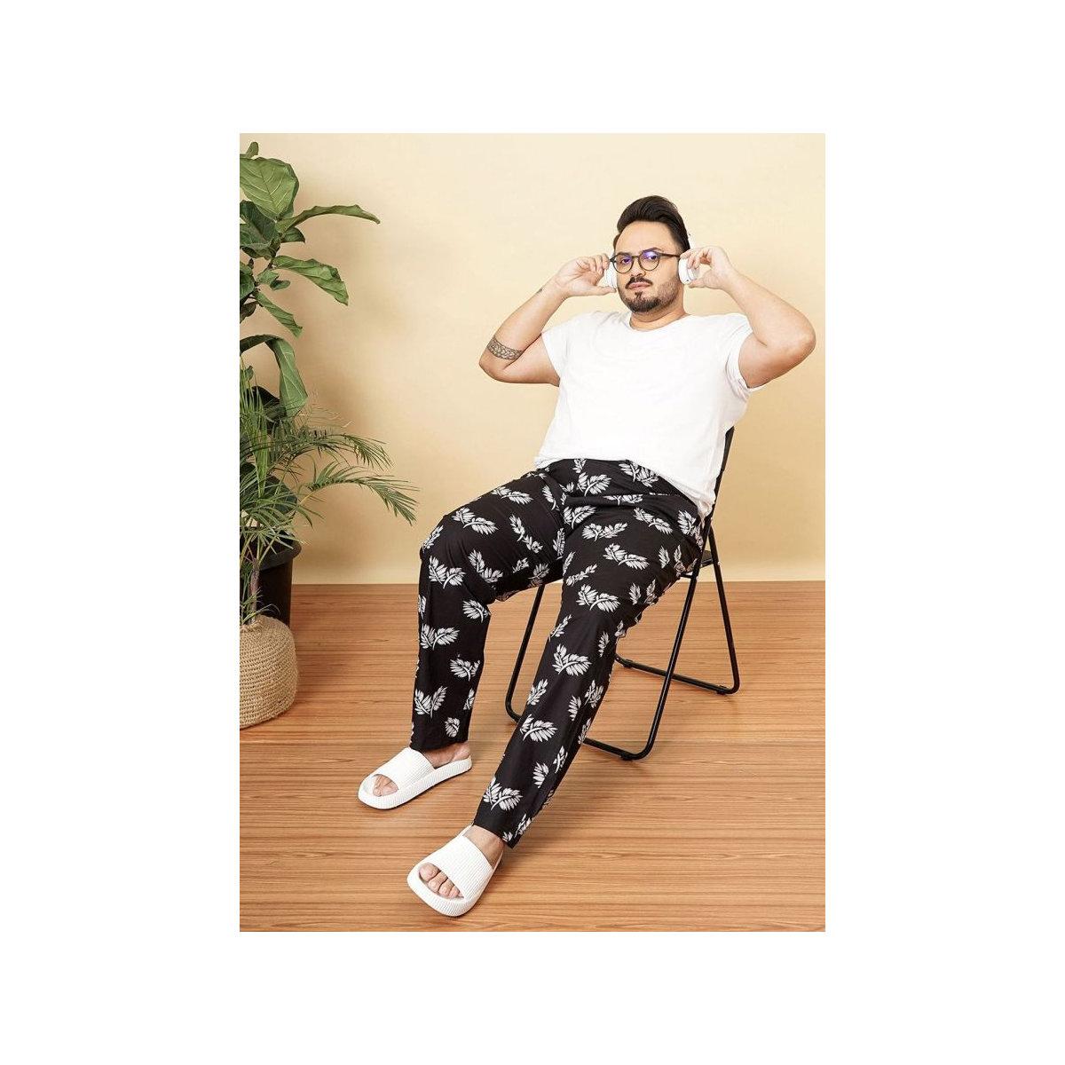 Hardsoda Plus Men Regular Fit Floral Print Lounge Pants-men-clothing-nightwear-pyjamaandshorts-image-4