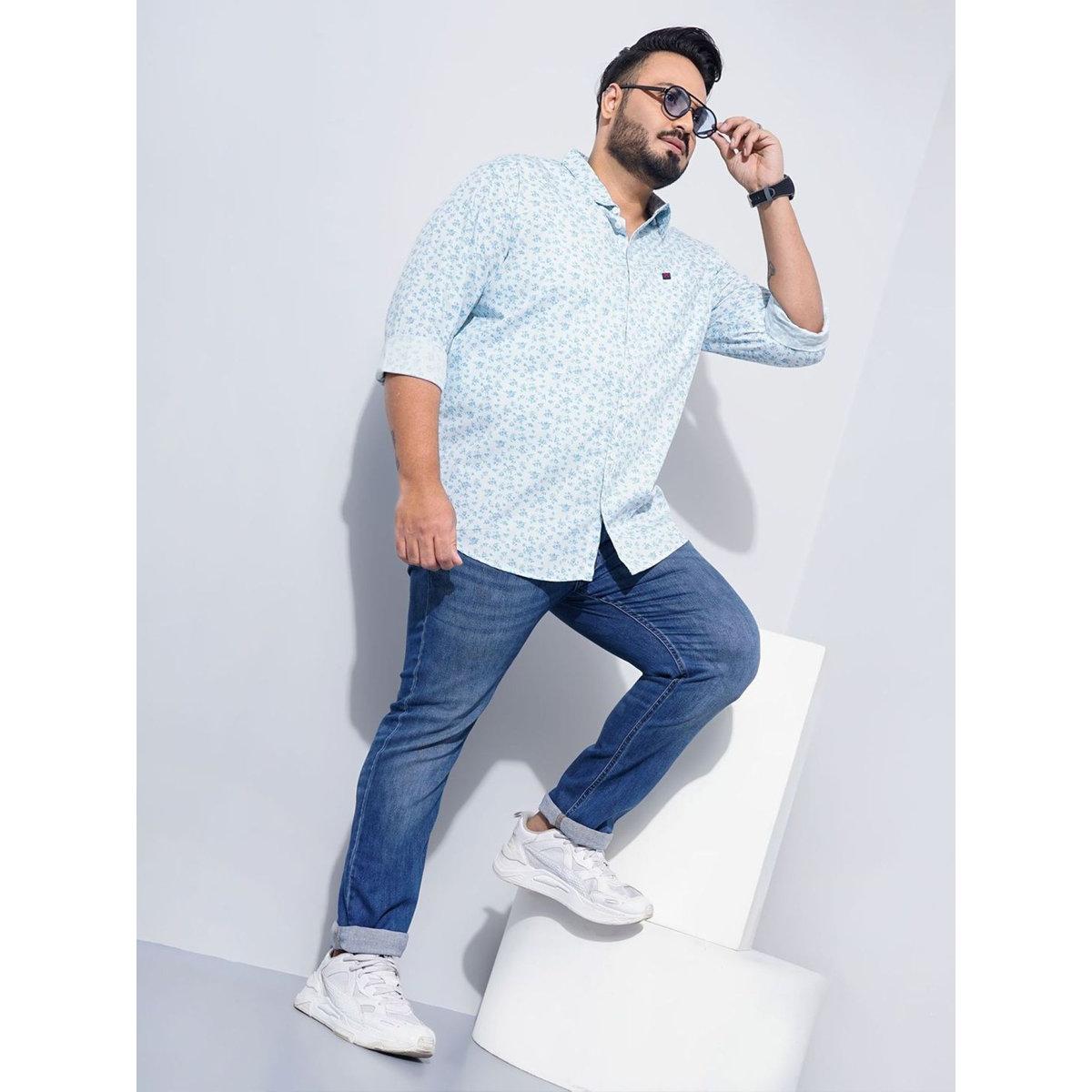 Hardsoda Plus Men Blue Regular Fit Printed Casual Shirt-men-clothing-tshirtsandpolos-tshirts-image-3