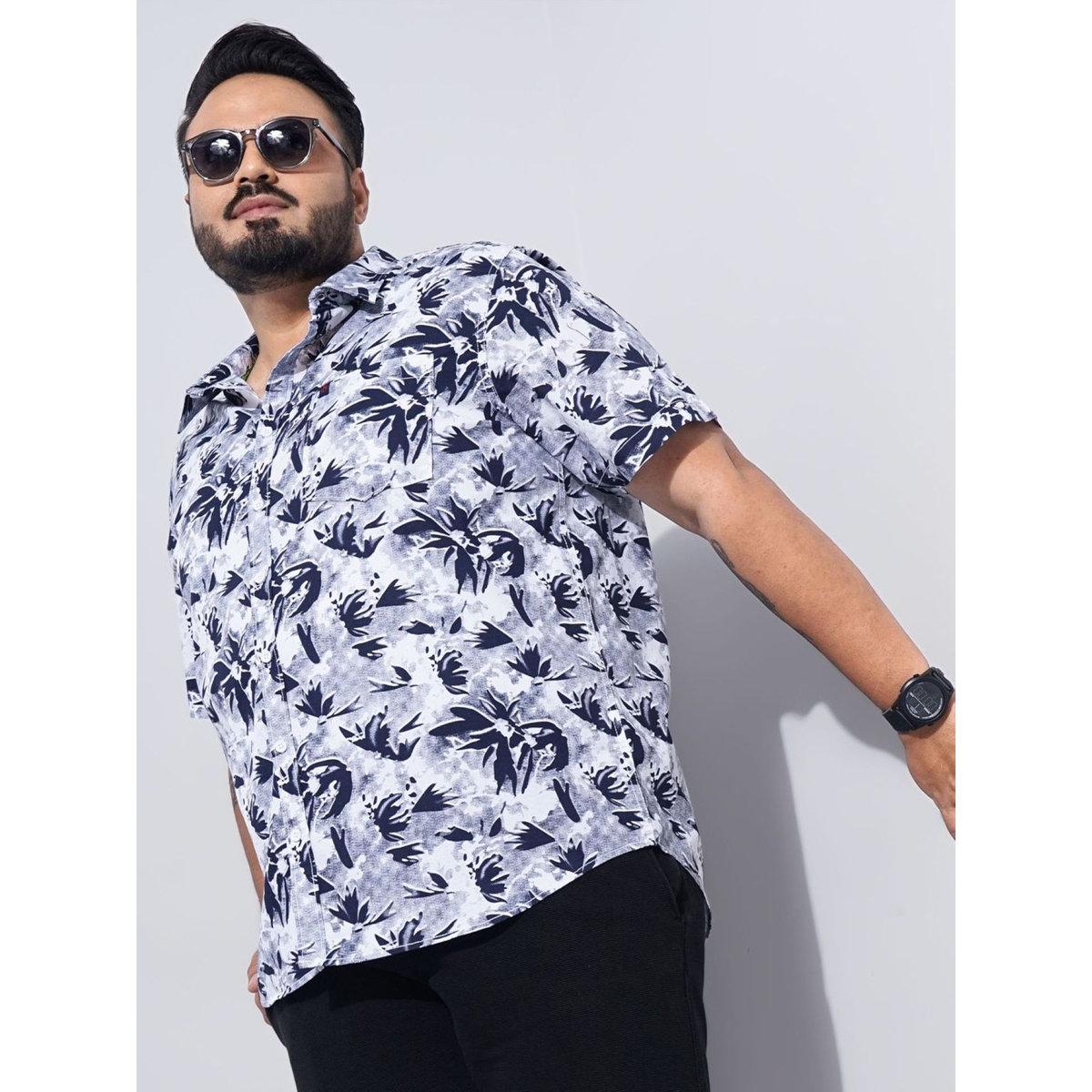 Hardsoda Plus Men White Regular Fit Printed Casual Shirt-men-clothing-tshirtsandpolos-tshirts-image-3