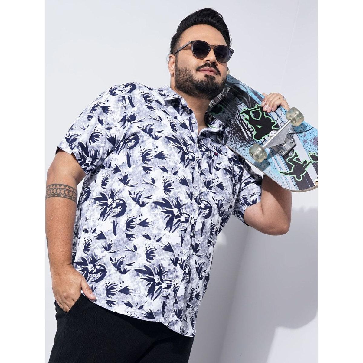 Hardsoda Plus Men White Regular Fit Printed Casual Shirt-men-clothing-tshirtsandpolos-tshirts-image-6