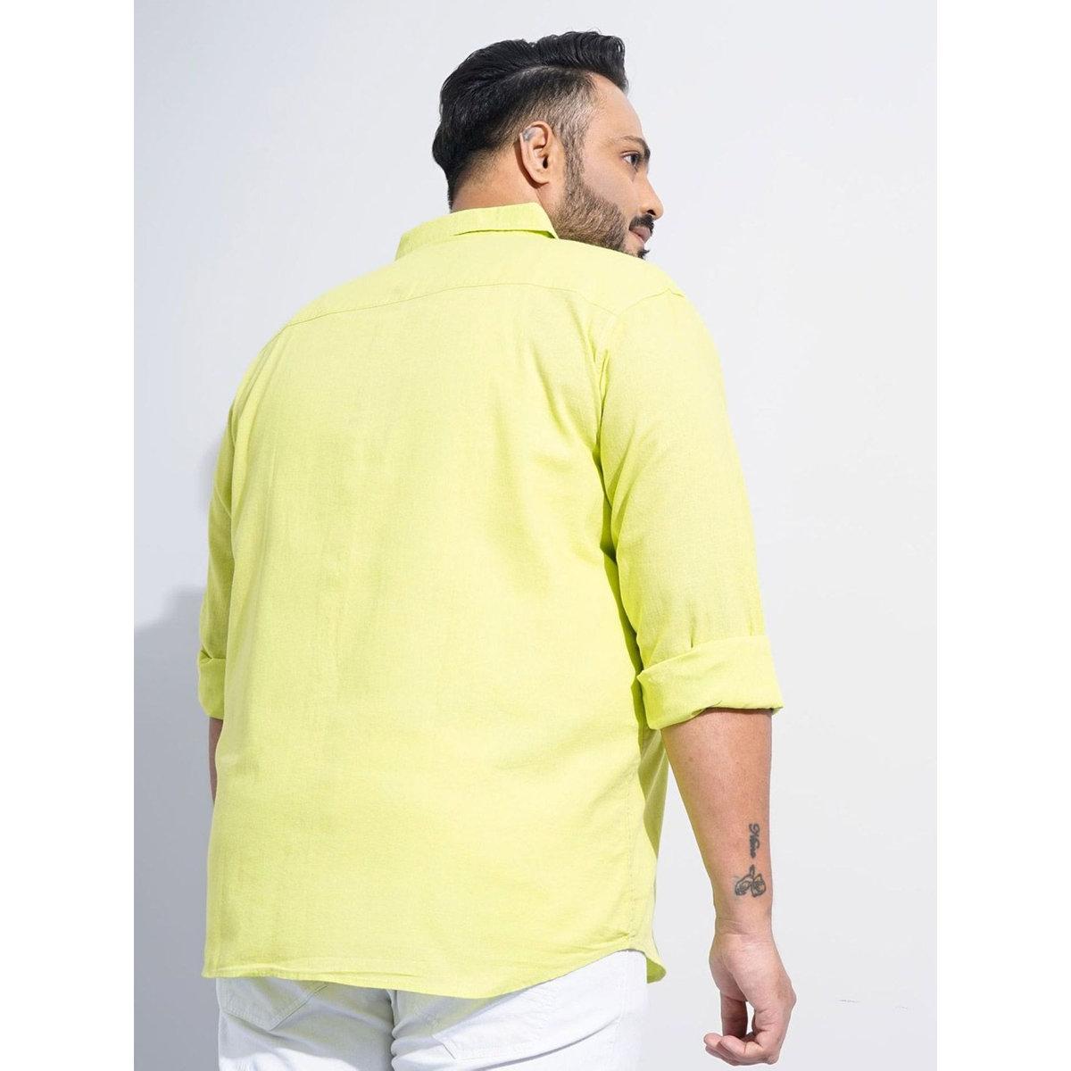 Hardsoda Plus Men Green Regular Fit Casual Shirt-men-clothing-tshirtsandpolos-tshirts-image-4