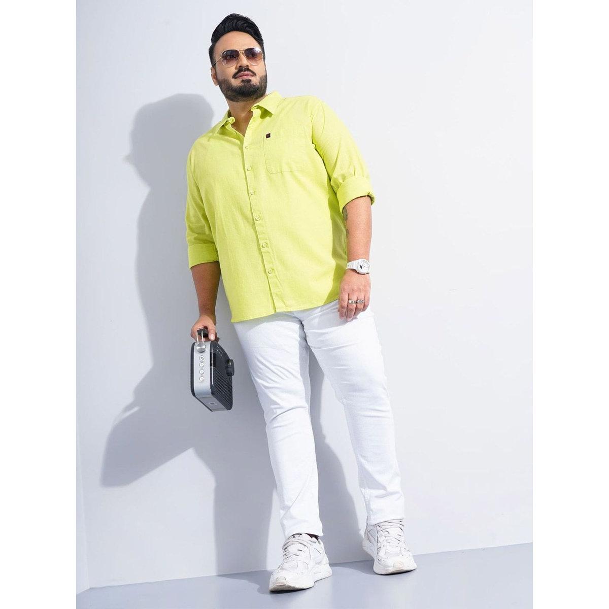 Hardsoda Plus Men Green Regular Fit Casual Shirt-men-clothing-tshirtsandpolos-tshirts-image-6