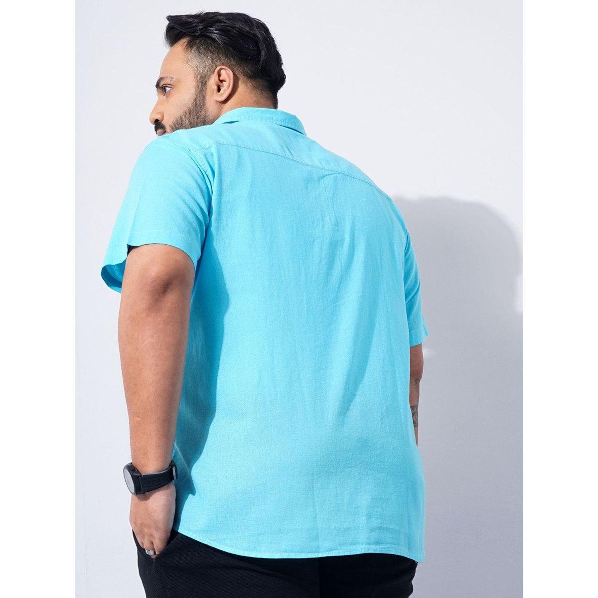 Hardsoda Plus Men Turquoise Regular Fit Casual Shirt-men-clothing-tshirtsandpolos-tshirts-image-4
