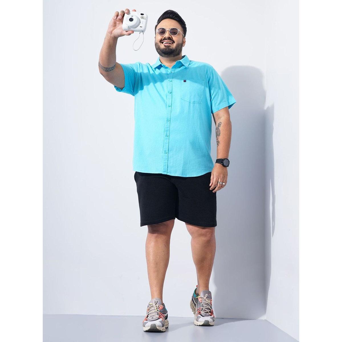 Hardsoda Plus Men Turquoise Regular Fit Casual Shirt-men-clothing-tshirtsandpolos-tshirts-image-6