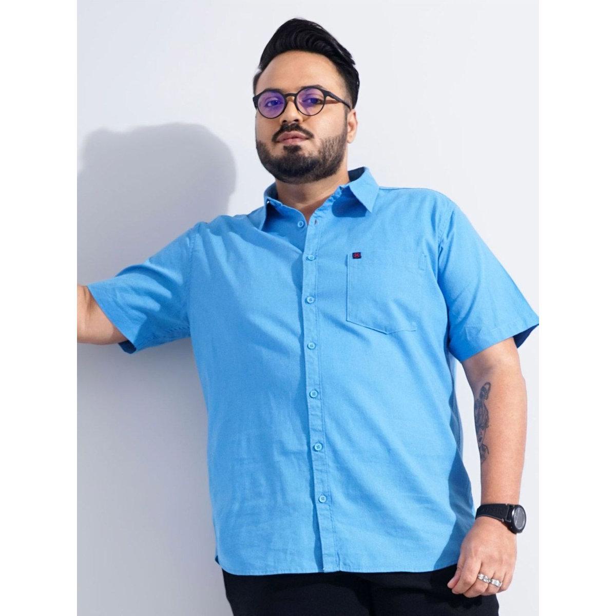 Hardsoda Plus Men Blue Regular Fit Casual Shirt-men-clothing-tshirtsandpolos-tshirts-image-1