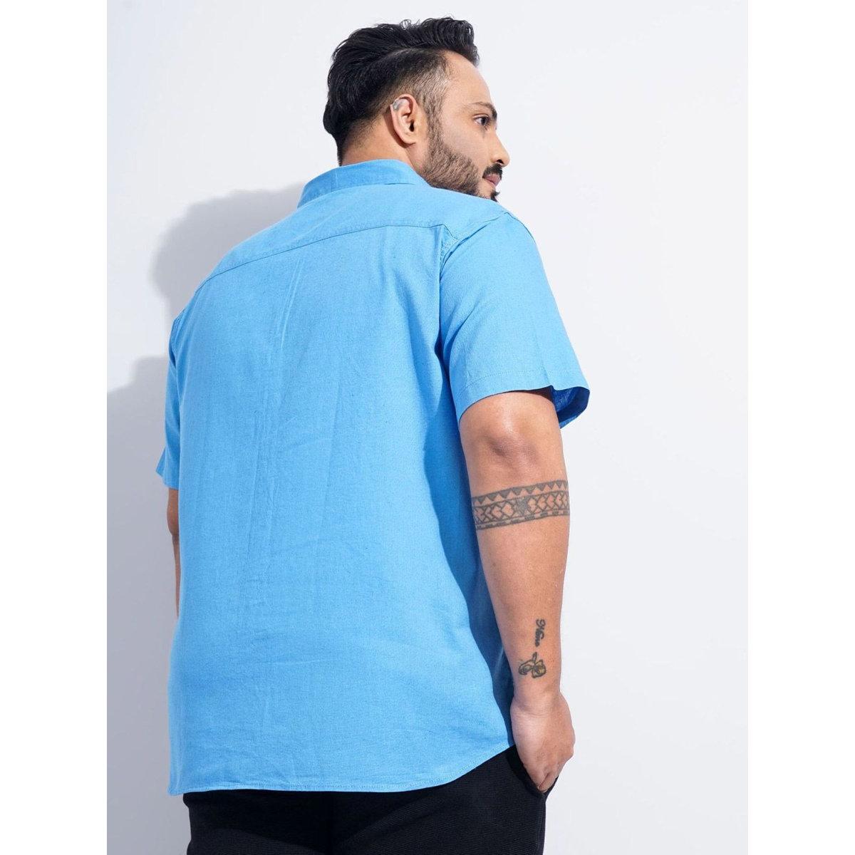 Hardsoda Plus Men Blue Regular Fit Casual Shirt-men-clothing-tshirtsandpolos-tshirts-image-4