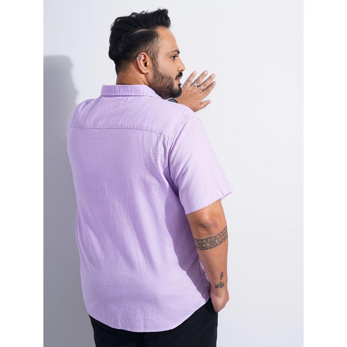 Hardsoda Plus Men Lilac Regular Fit Casual Shirt-men-clothing-tshirtsandpolos-tshirts-image-4