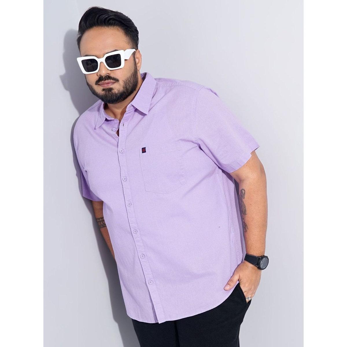 Hardsoda Plus Men Lilac Regular Fit Casual Shirt-men-clothing-tshirtsandpolos-tshirts-image-5