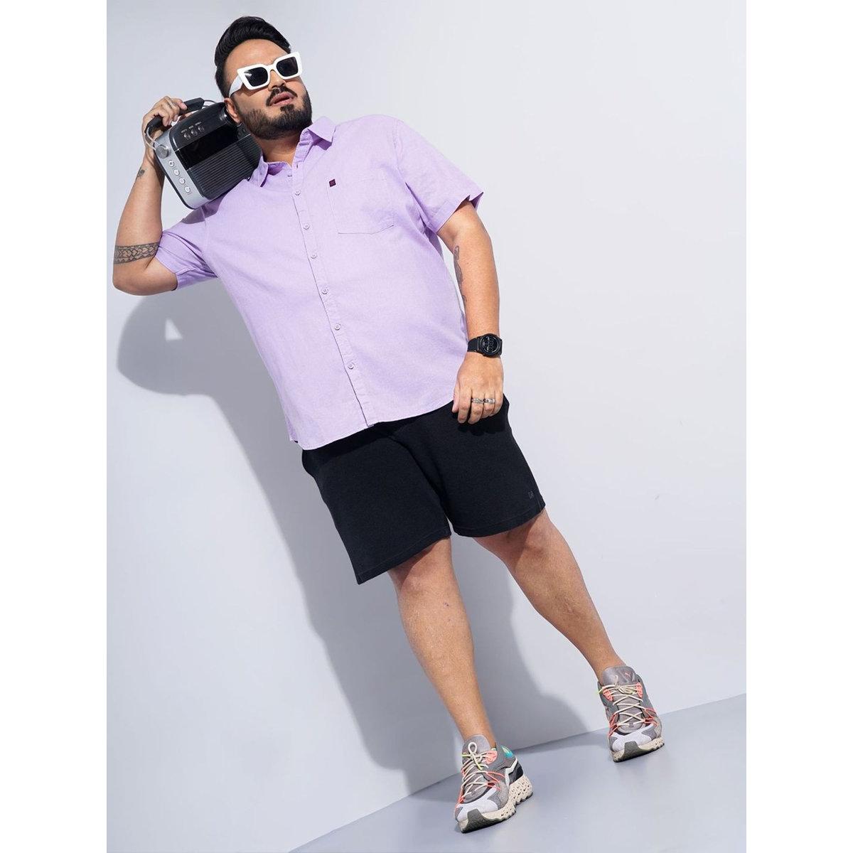 Hardsoda Plus Men Lilac Regular Fit Casual Shirt-men-clothing-tshirtsandpolos-tshirts-image-6