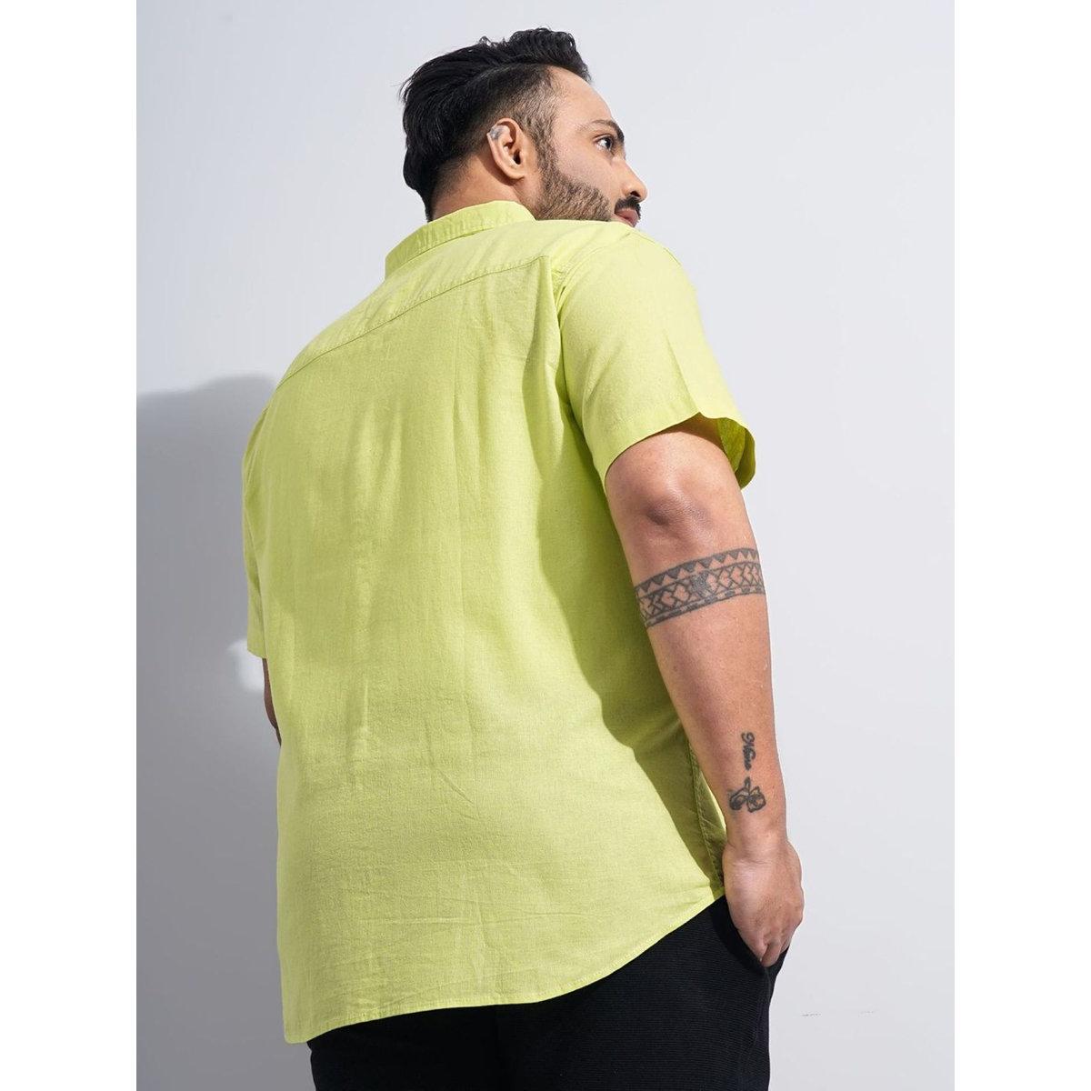Hardsoda Plus Men Green Regular Fit Casual Shirt-men-clothing-tshirtsandpolos-tshirts-image-5