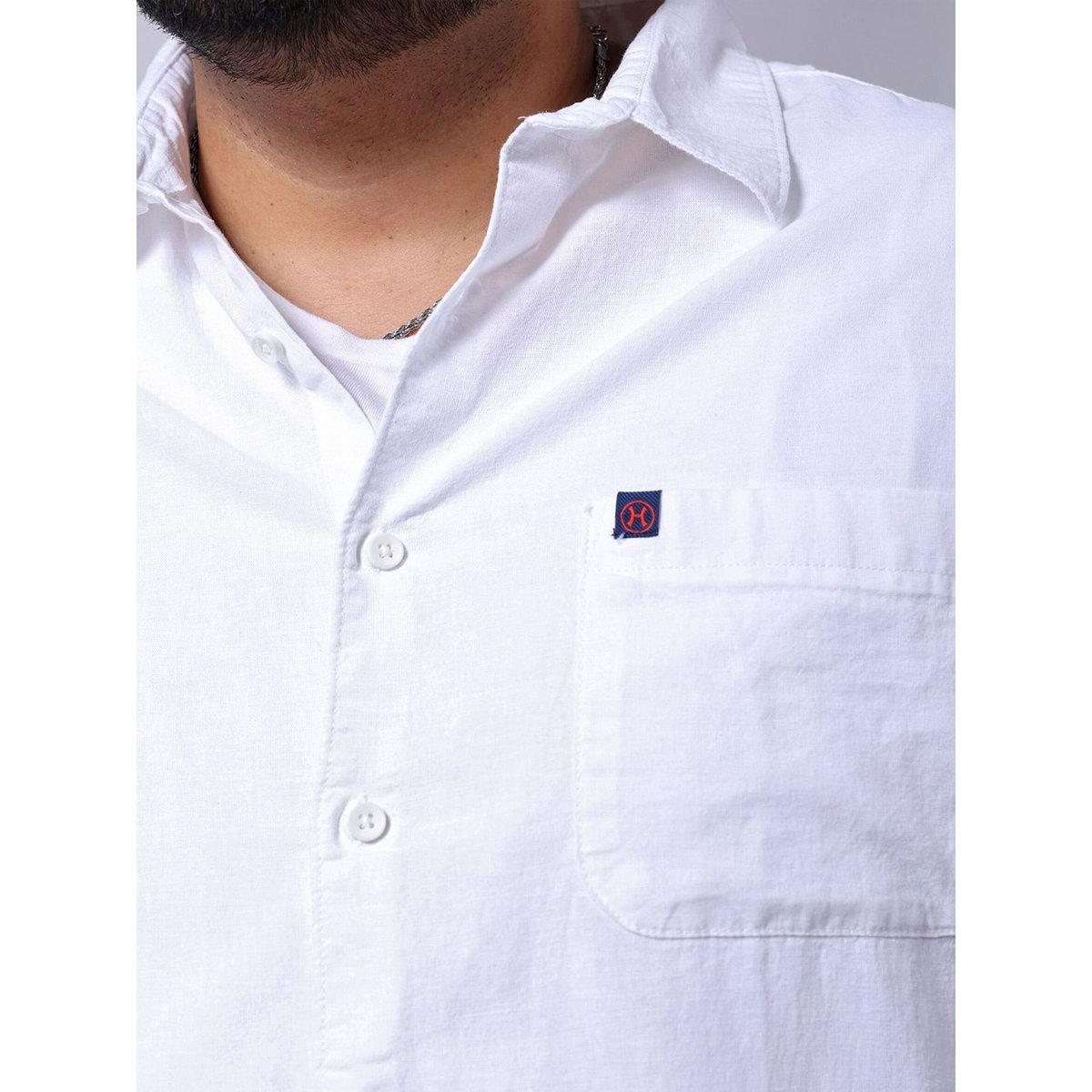 Hardsoda Plus Men White Regular Fit Casual Shirt-men-clothing-tshirtsandpolos-tshirts-image-2