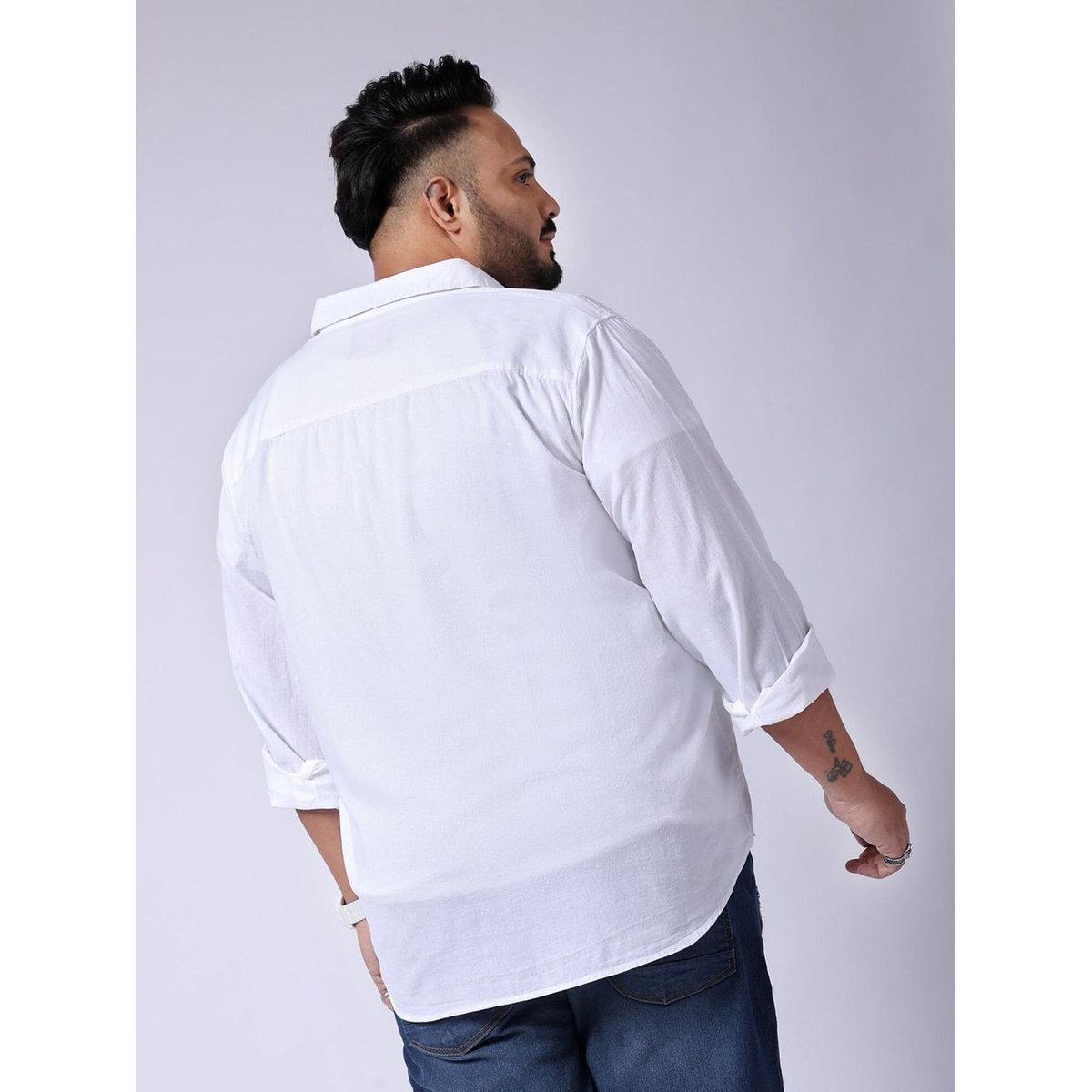 Hardsoda Plus Men White Regular Fit Casual Shirt-men-clothing-tshirtsandpolos-tshirts-image-5