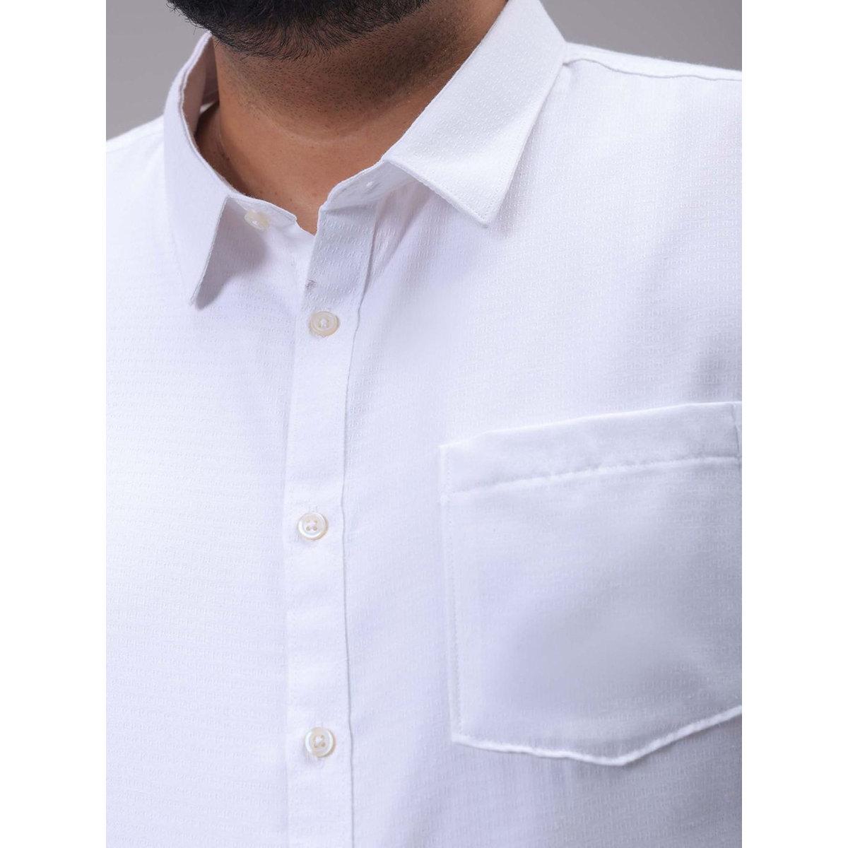 Hardsoda Plus Men White Regular Fit Solid Formal Shirt-men-clothing-tshirtsandpolos-tshirts-image-2