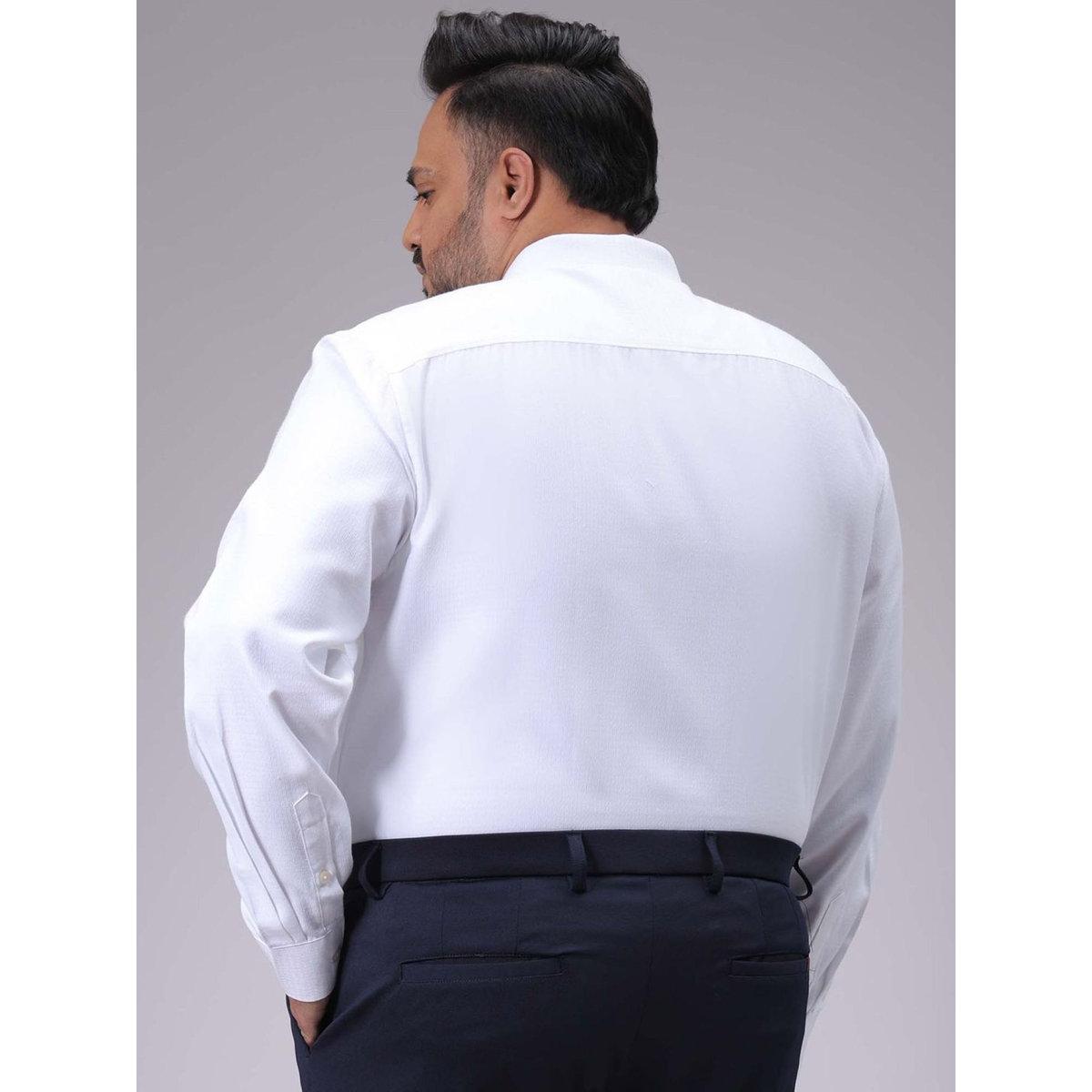 Hardsoda Plus Men White Regular Fit Solid Formal Shirt-men-clothing-tshirtsandpolos-tshirts-image-3