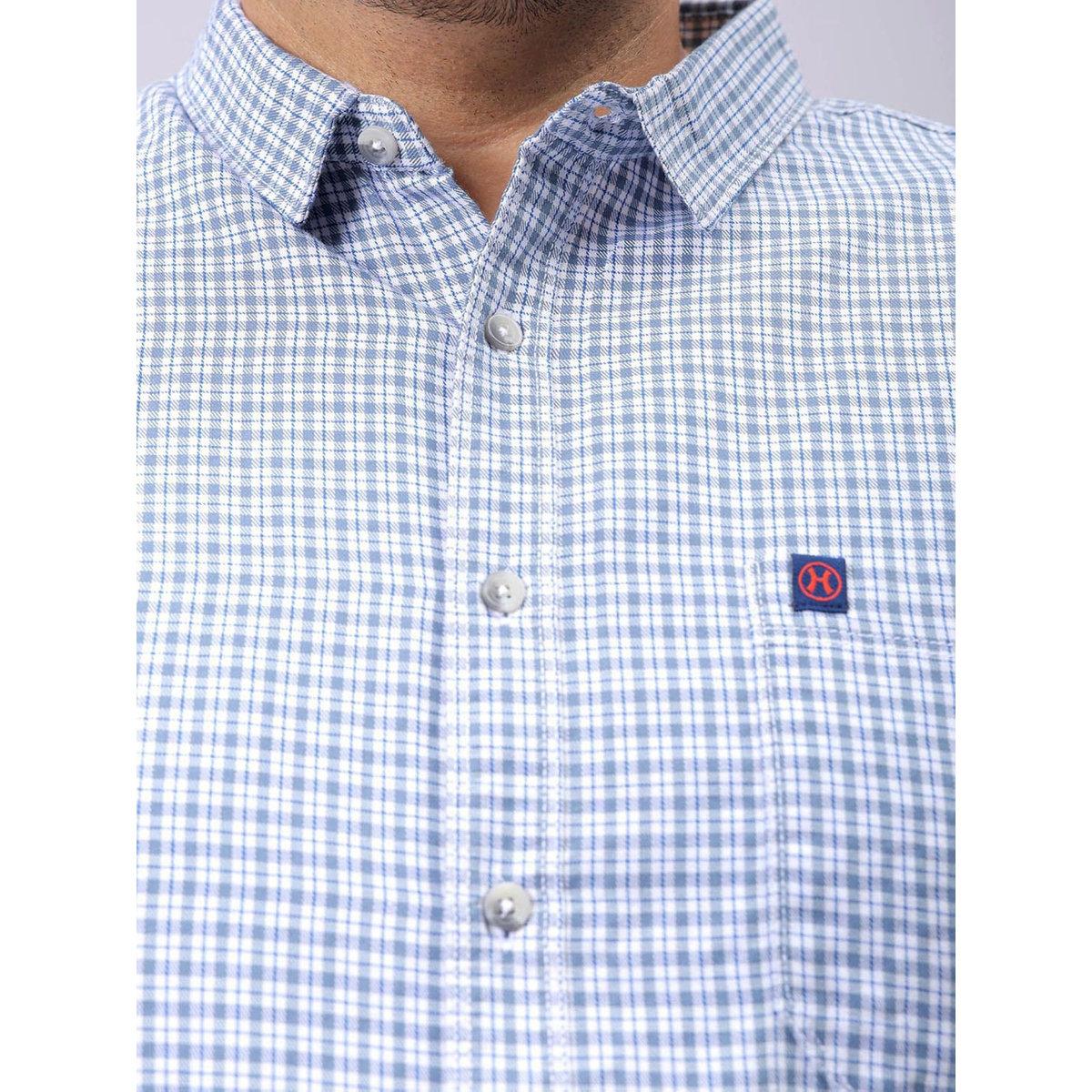 Hardsoda Plus Men Blue Regular Fit Grid Check Shirt-men-clothing-tshirtsandpolos-tshirts-image-3