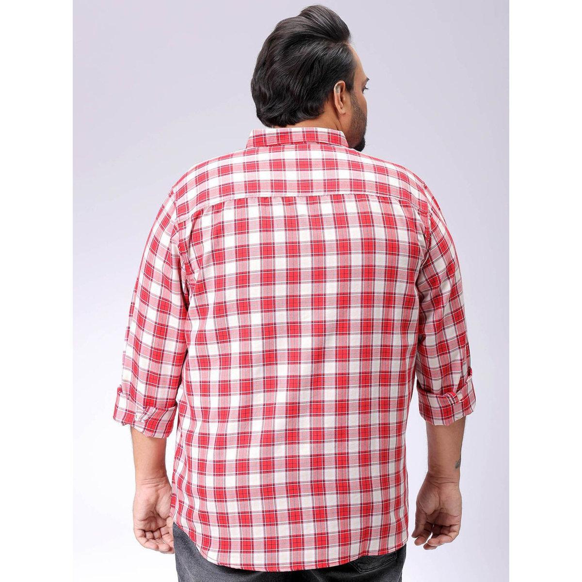 قميص بمقاس كبير وطبعة مربعات-men-clothing-tshirtsandpolos-tshirts-image-4