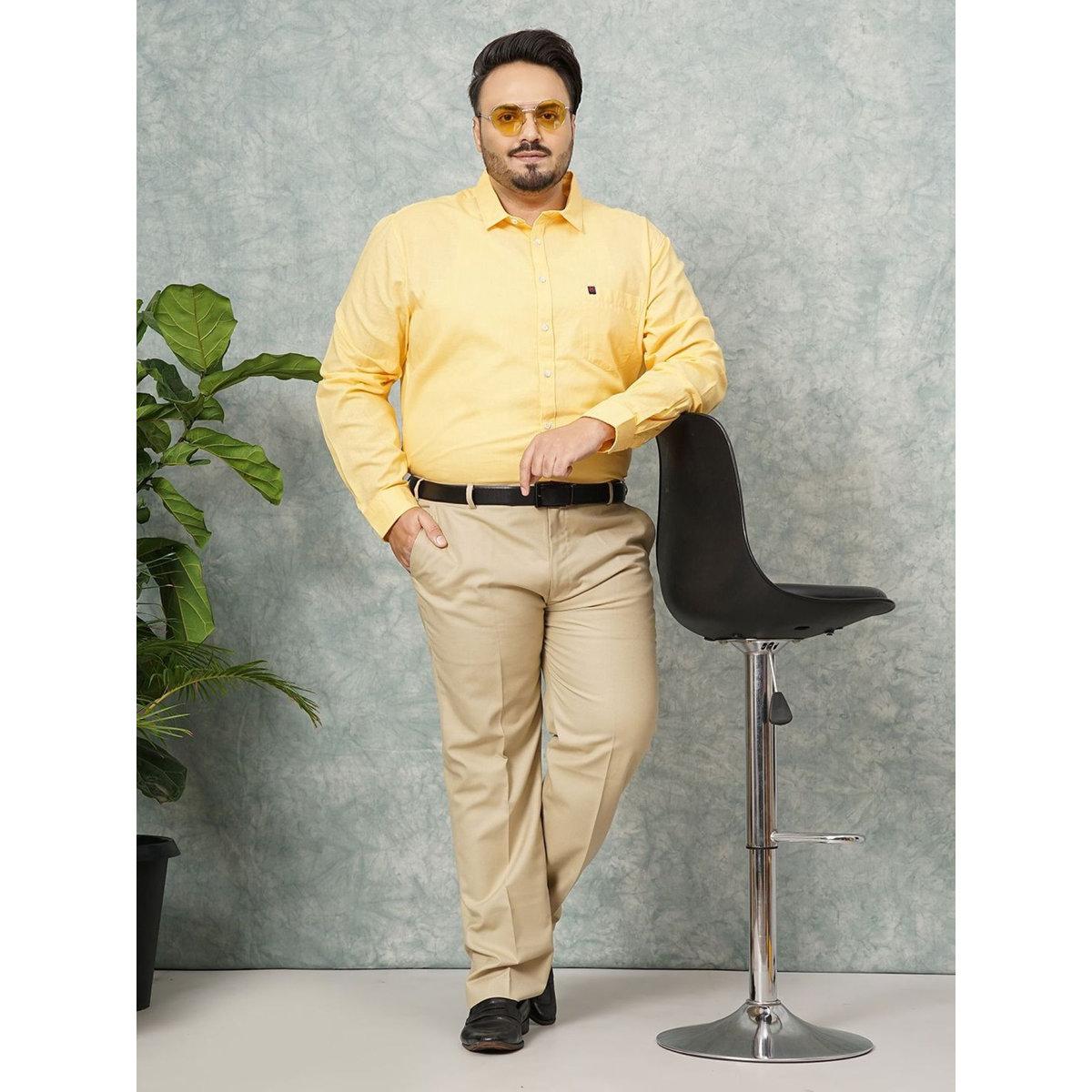 Hardsoda Plus Men Yellow Regular Fit Casual Shirt-men-clothing-tshirtsandpolos-tshirts-image-6