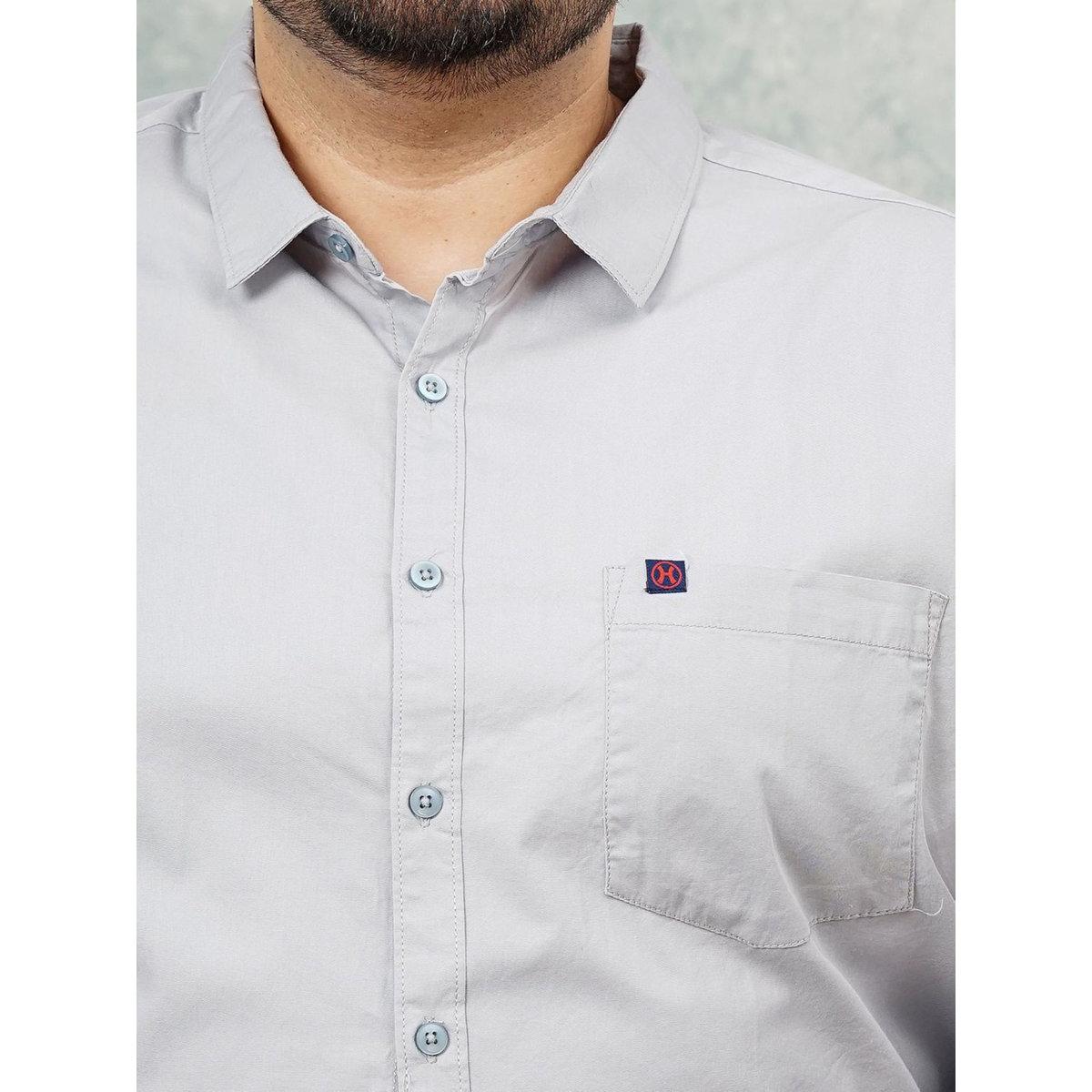 Hardsoda Plus Men Grey Regular Fit Casual Shirt-men-clothing-tshirtsandpolos-tshirts-image-2
