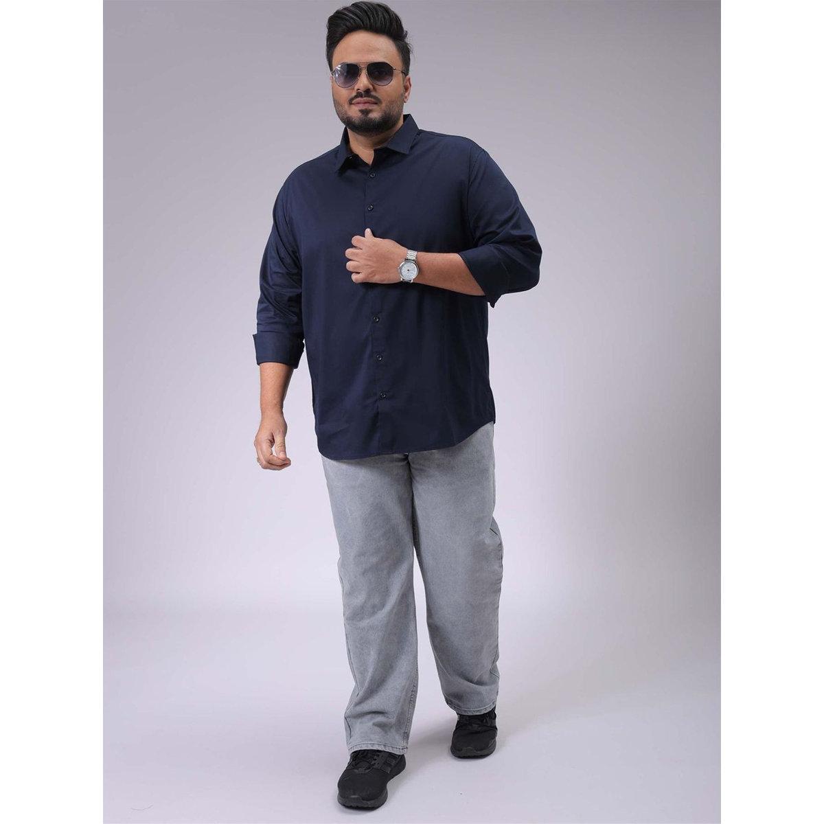 Hardsoda Plus Men Navy Regular Fit Casual Shirt-men-clothing-tshirtsandpolos-tshirts-image-6
