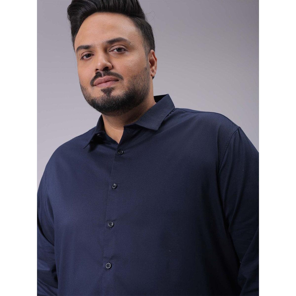 Hardsoda Plus Men Navy Regular Fit Casual Shirt-men-clothing-tshirtsandpolos-tshirts-image-7