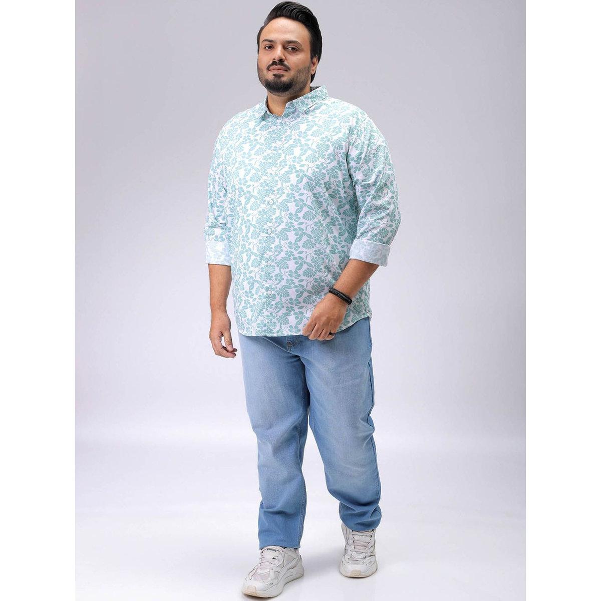 Hardsoda Plus Men Blue Regular Fit Floral Casual Shirt-men-clothing-tshirtsandpolos-tshirts-image-7