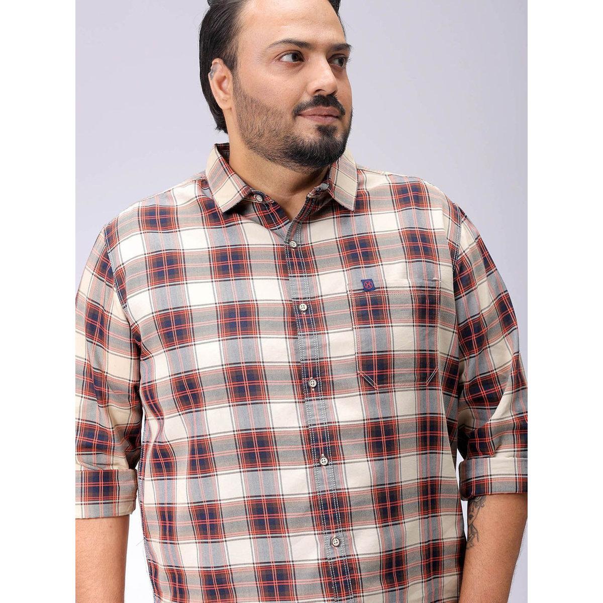 Hardsoda Plus Men Regular Fit Tartan Check Casual Shirt-men-clothing-tshirtsandpolos-tshirts-image-1