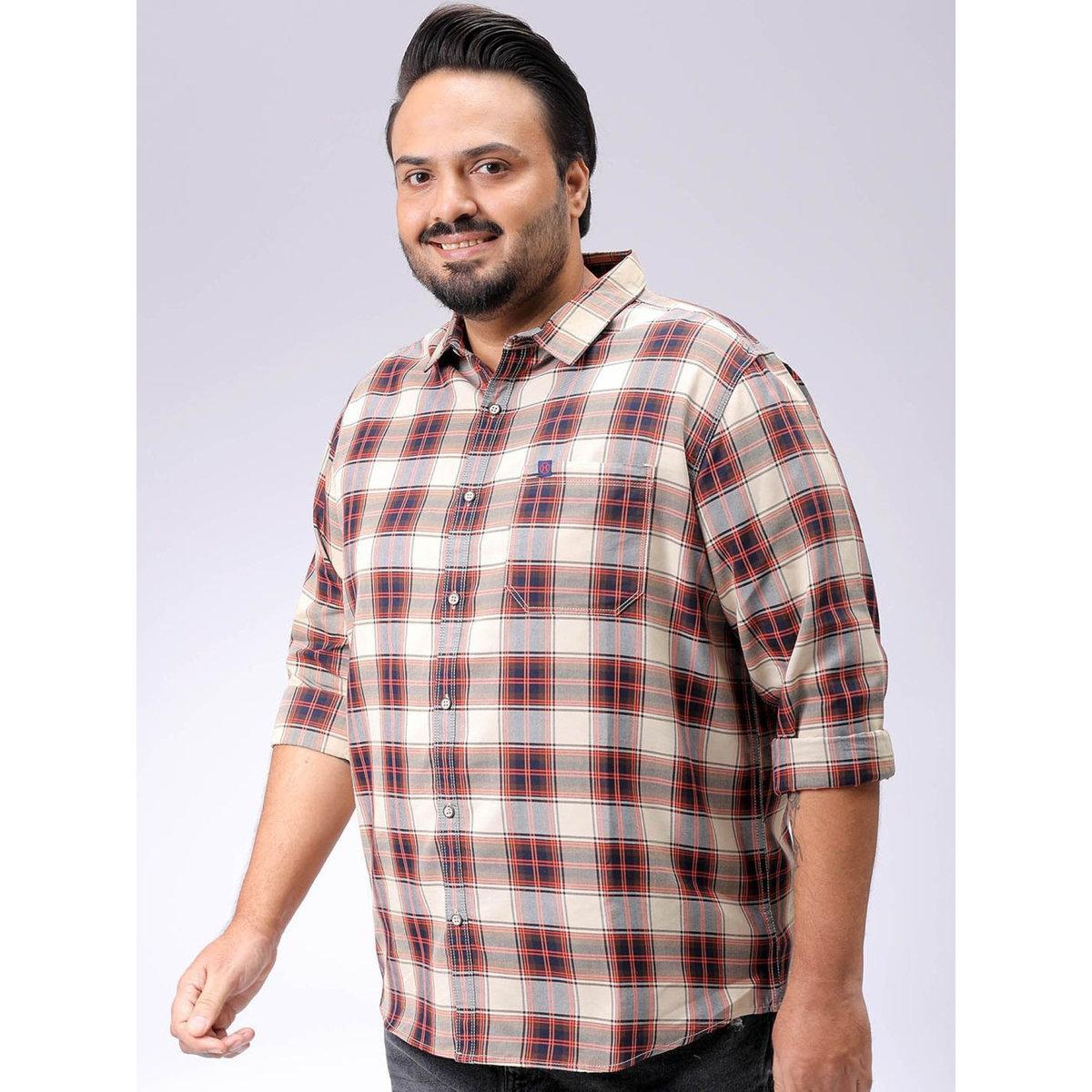 Hardsoda Plus Men Regular Fit Tartan Check Casual Shirt-men-clothing-tshirtsandpolos-tshirts-image-2