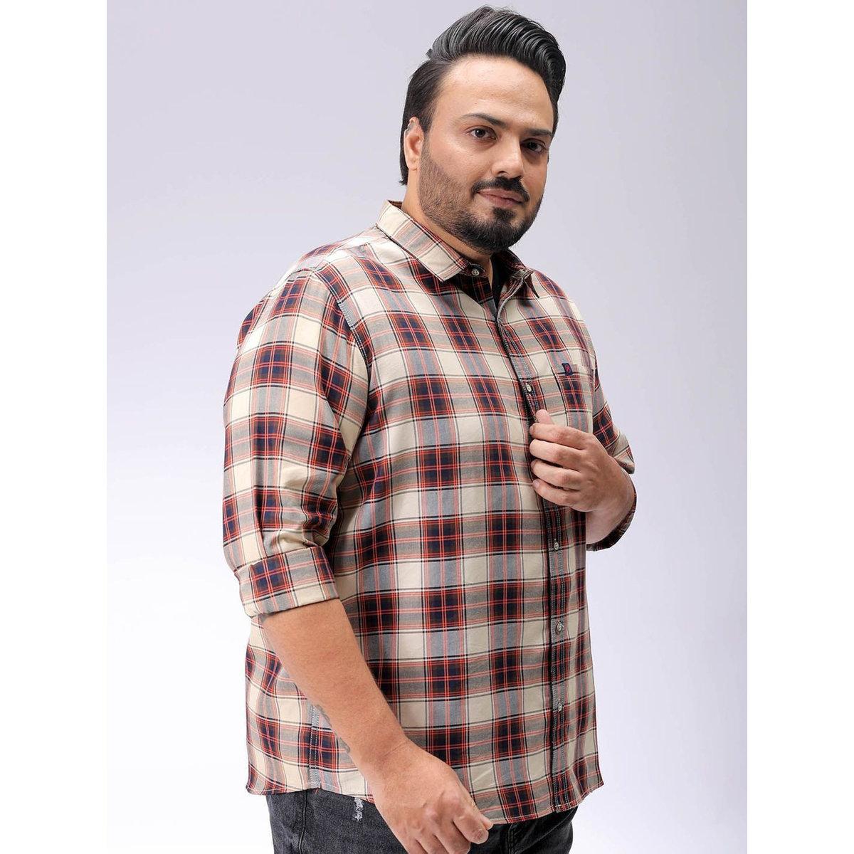 Hardsoda Plus Men Regular Fit Tartan Check Casual Shirt-men-clothing-tshirtsandpolos-tshirts-image-5