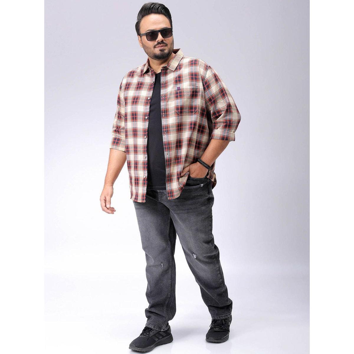 Hardsoda Plus Men Regular Fit Tartan Check Casual Shirt-men-clothing-tshirtsandpolos-tshirts-image-6